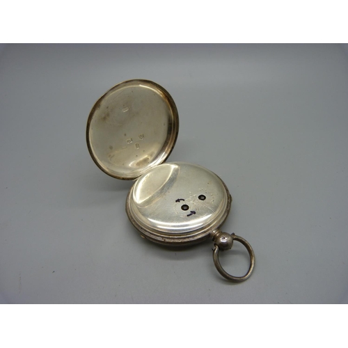 1110 - A silver pocket watch, Davies, Sheffield