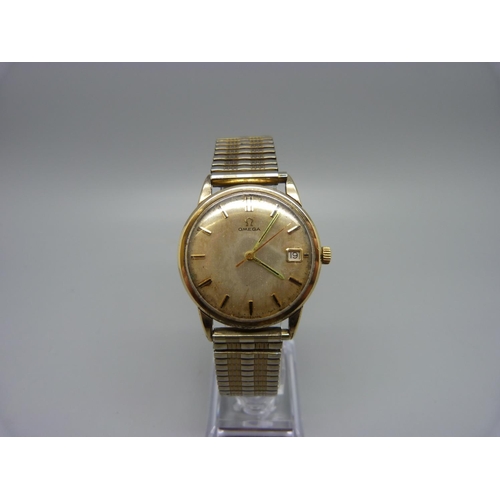 1118 - A 9ct gold Omega wristwatch, 33mm case