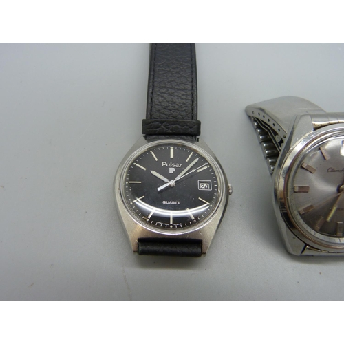 1119 - Two gentleman's Citizen wristwatches including an Alarm Date and a Pulsar, (3)