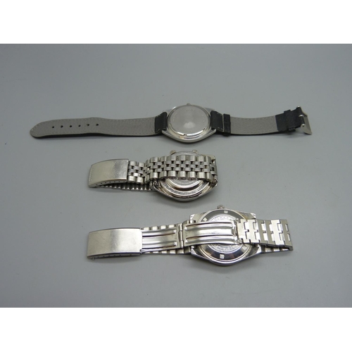 1119 - Two gentleman's Citizen wristwatches including an Alarm Date and a Pulsar, (3)