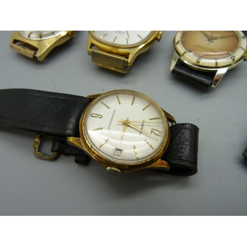 1122 - Five gentleman's wristwatches including Sekonda and Ingersoll