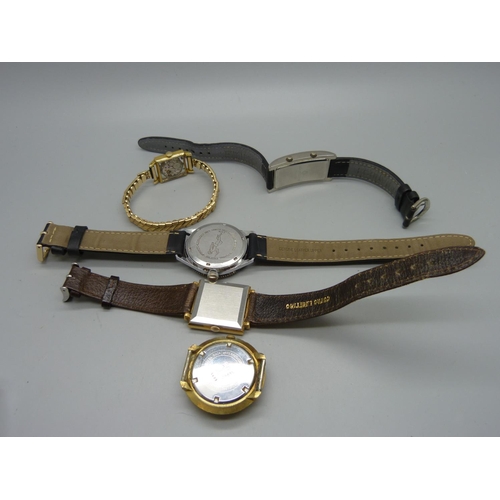 1123 - Five gentleman's wristwatches including Marc Nicolet and Trafalgar