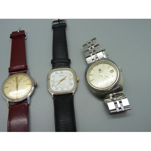 1124 - Four gentleman's Tissot wristwatches and a lady's Tissot wristwatch