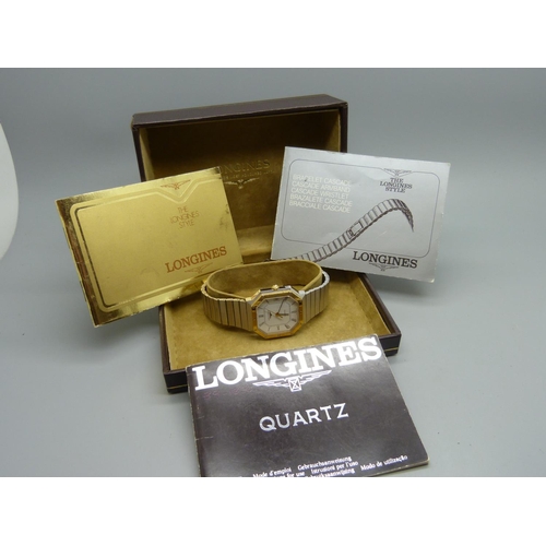 1126 - A Longines quartz wristwatch, with box