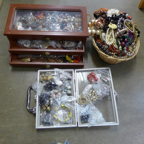 1148 - A collection of costume jewellery, three boxes