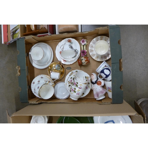 1194 - A large collection of items including Royalty china, Pyrex, a stoneware jug, cut glass, a children's... 