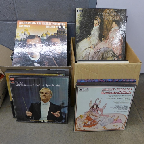 1200 - Two boxes of classical music box sets, 28 in total including Mozart, Strauss and Vivaldi **PLEASE NO... 