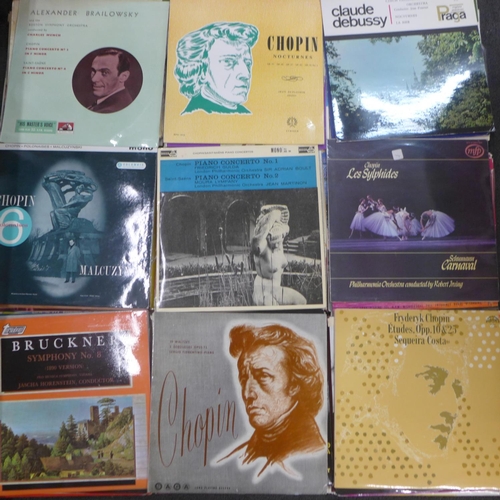 1203 - Two boxes of classical LP records, 107 in total including Mahler, Brahms, Chopin and Prokofiev **PLE... 