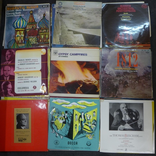 1203 - Two boxes of classical LP records, 107 in total including Mahler, Brahms, Chopin and Prokofiev **PLE... 