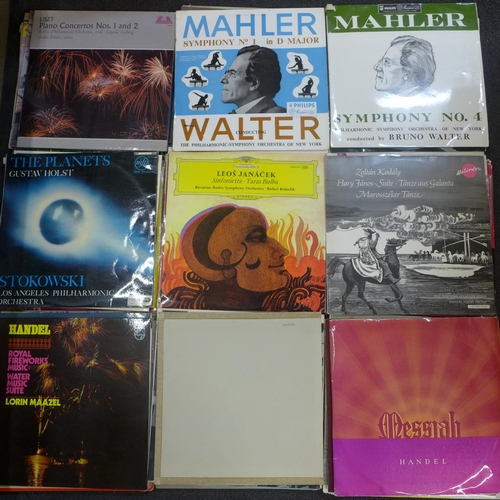 1203 - Two boxes of classical LP records, 107 in total including Mahler, Brahms, Chopin and Prokofiev **PLE... 