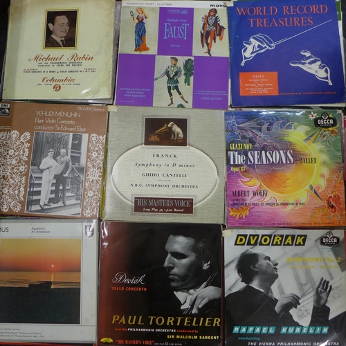 1203 - Two boxes of classical LP records, 107 in total including Mahler, Brahms, Chopin and Prokofiev **PLE... 