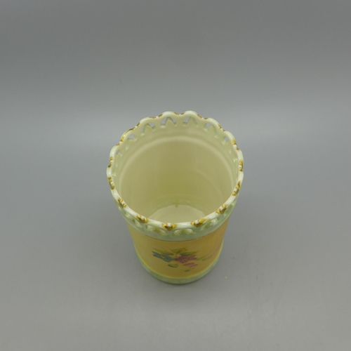 625 - A Royal China Works Worcester cylindrical pot, 8.5cm