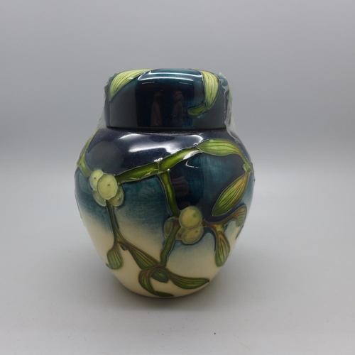 644 - A Moorcroft Mistletoe Ginger Jar, designed by Anji Davenport, (only available December 2001) 11.5cm