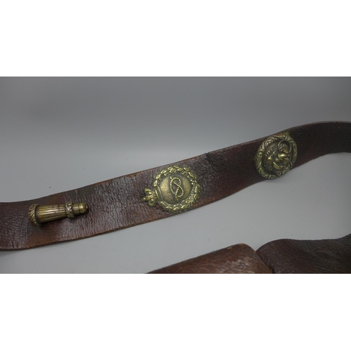 665 - A Victorian Staffordshire regiment officers belt and pouch