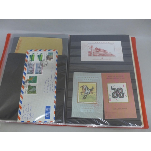 688 - Stamps; China stamps, postal history and postal stationery in file