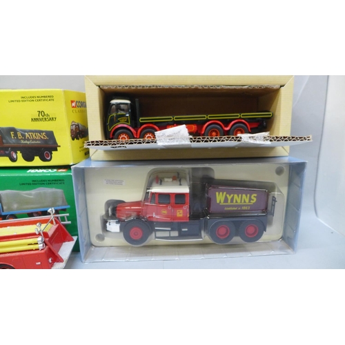 707 - Five Corgi Classics model vehicles including 27602 Atkinson 8 wheel rigid truck and trailer with loa... 