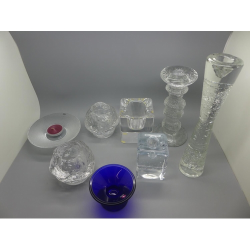 710 - Eight Scandinavian glass candle holders  **PLEASE NOTE THIS LOT IS NOT ELIGIBLE FOR POSTING AND PACK... 