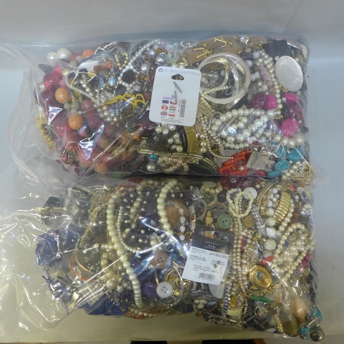 739 - Two bags of costume jewellery