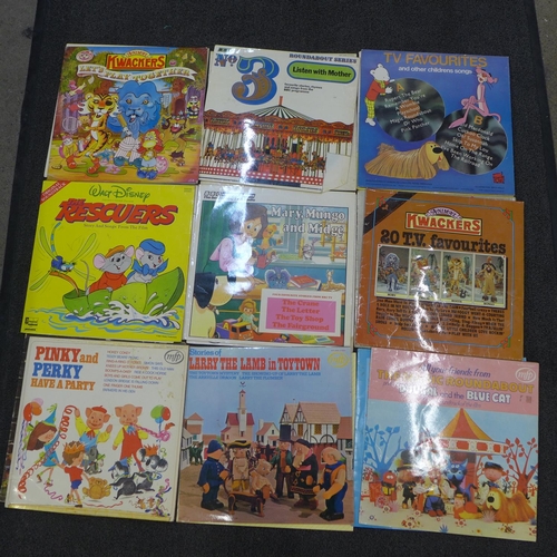 745 - A box of mainly children's LP records and 7