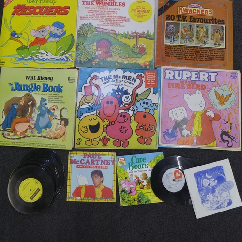 745 - A box of mainly children's LP records and 7