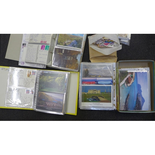 759 - A collection of postcards and stamps