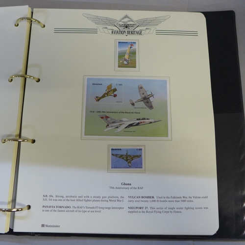 794 - Stamps; album of stamps and covers celebrating the 75th Anniversary of the RAF, includes autographed... 