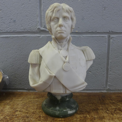 818 - Two busts; Napoleon and Lord Nelson