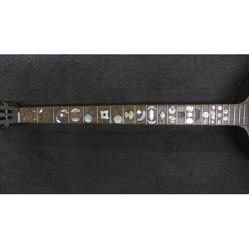 845 - A Windsor banjo with mother of pearl inlay, a/f