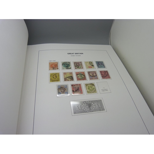 848 - A Stanley Gibbons album volume 1, 1840-1970 of Great Britain stamps with pre-printed pages, partiall... 