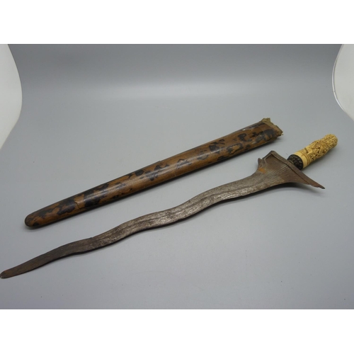 855 - A Malayan kris with scabbard