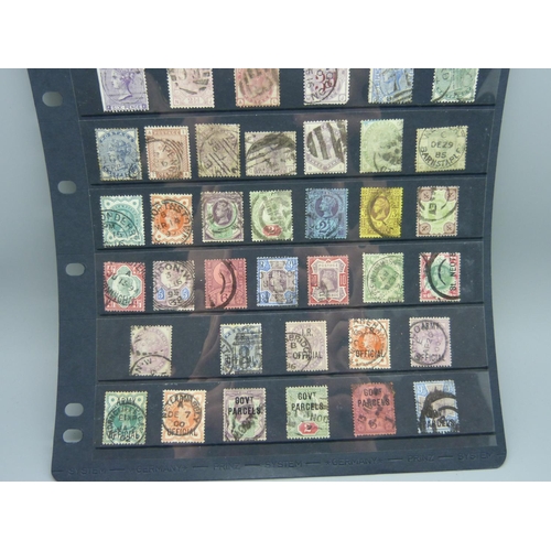 861 - Stamps; GB Queen Victoria stamps on stock card