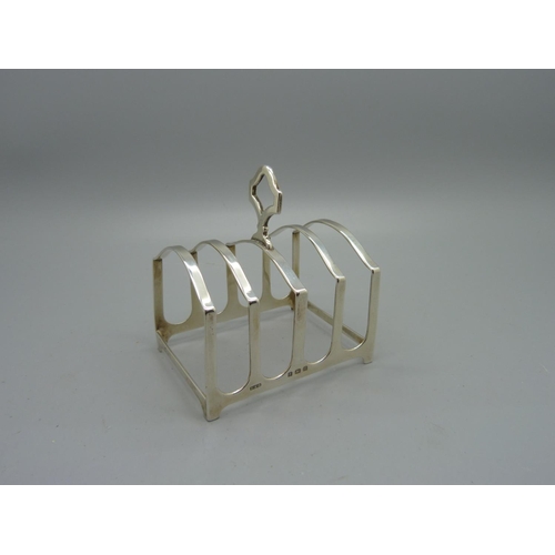 861A - A silver toast rack, Birmingham 1919