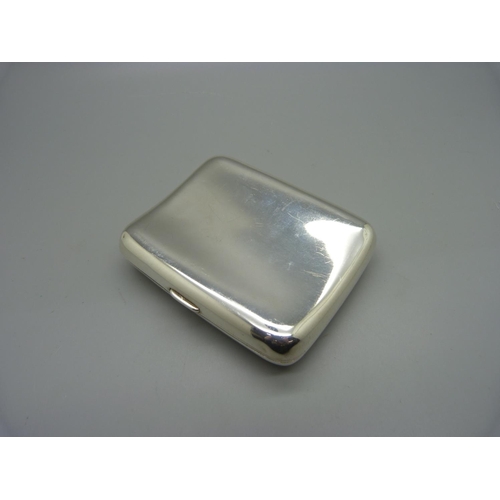 866 - A silver cheroot case, Birmingham 1911, 87g, 67mm x 86mm