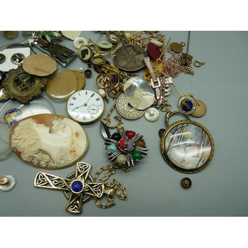 886 - Vintage costume jewellery, etc., a/f