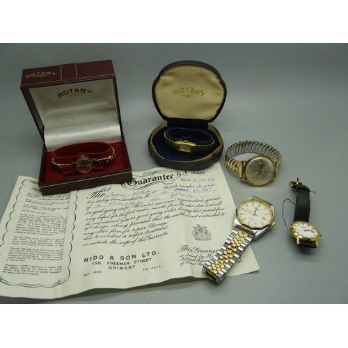 927 - Five Rotary wristwatches, two boxed