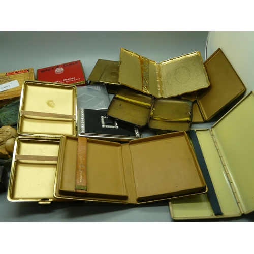 937 - A collection of cigarette cases and other smoking related items including a Meerschaum pipe