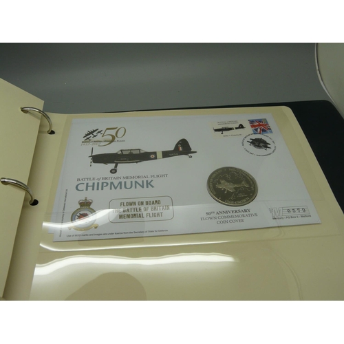 939 - The Diamond Wedding Anniversary silver commemorative cover and coin and five History of The RAF coin... 