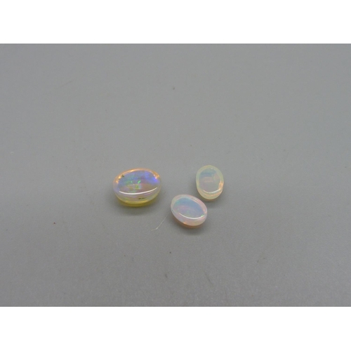 950 - Three unmounted opals, 3.06cts