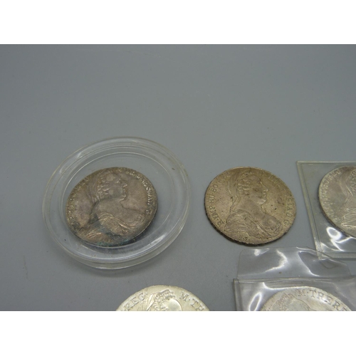 993 - Five silver Marie Theresia coins