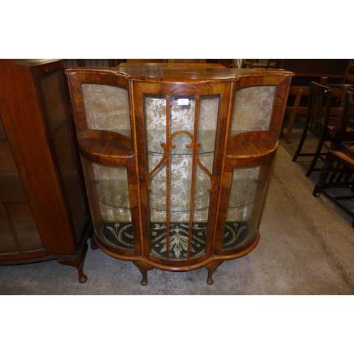 119 - A walnut display cabinet