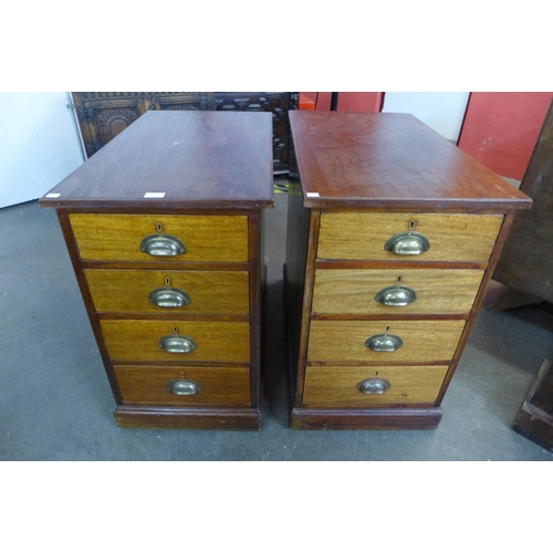 193 - A pair of Victorian mahogany pedestal chests