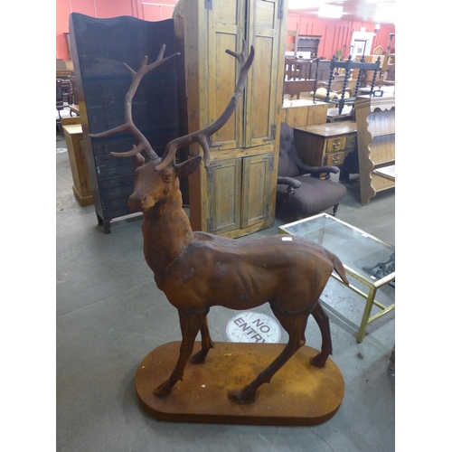 268 - A large cast iron figure of a stag