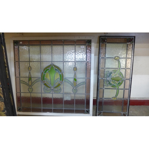 287 - Two 1920's stained glass windows