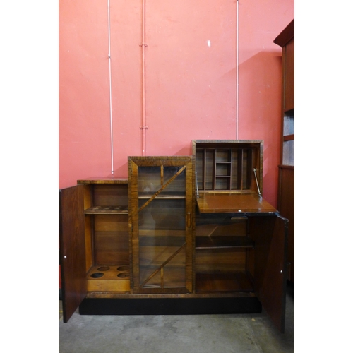 29 - An Art Deco figured walnut bookcase