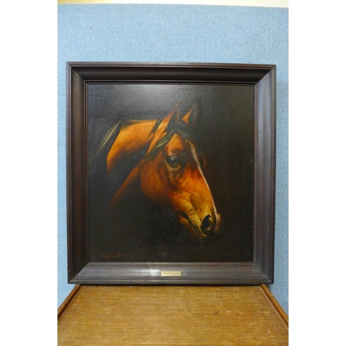 313 - Aleksander Zywiecki (Polish), Studium Glowy Konskies (study of a horse), oil on canvas, framed