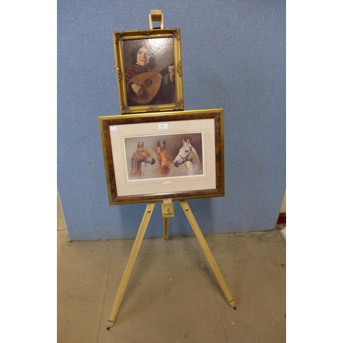 345 - A We Three Kings print, another print and an artist's easel