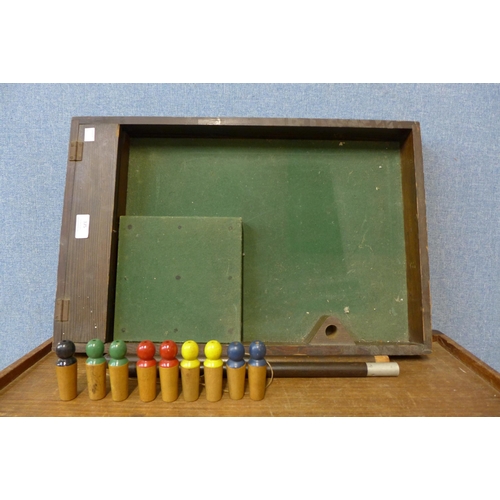 375 - A vintage table top bar billiards game