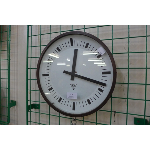 379 - An Eastern European circular factory wall clock