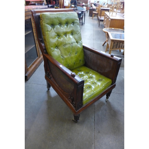 38 - A Regency mahogany bergere library chair