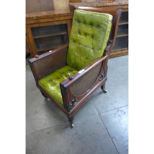 38 - A Regency mahogany bergere library chair